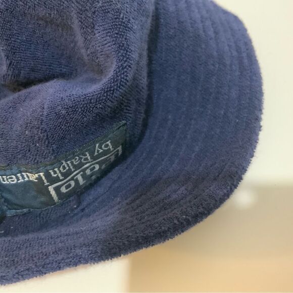 Polo hat blue velour size S / M with yellow embroidered horse - Picture 3 of 4